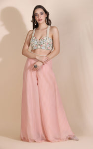 Floral Bustier with Cape and Palazzos