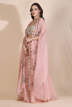 Load image into Gallery viewer, Floral Bustier with Cape and Palazzos
