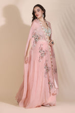 Load image into Gallery viewer, Floral Bustier with Cape and Palazzos
