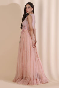 Persian Dori Corset With Organza Palazzo and Moti Jaal Scallop Jacket