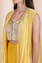 Load image into Gallery viewer, Brocade Blouse with Chevron Garara and Jacket
