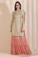 Load image into Gallery viewer, 3D Work Suit with Sharar and Block Print Dupatta
