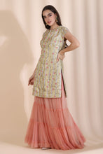Load image into Gallery viewer, 3D Work Suit with Sharar and Block Print Dupatta

