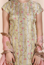 Load image into Gallery viewer, 3D Work Suit with Sharar and Block Print Dupatta
