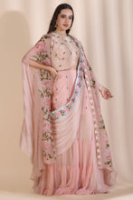 Load image into Gallery viewer, Pearl Work Sash Sharara with Printed Cape
