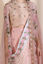 Load image into Gallery viewer, Pearl Work Sash Sharara with Printed Cape

