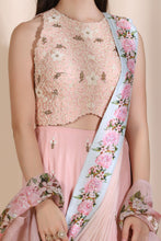 Load image into Gallery viewer, Pearl Work Sash Sharara with Printed Cape
