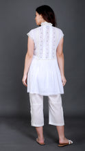 Load image into Gallery viewer, Pleated Yoke with Botanical Embroidery
